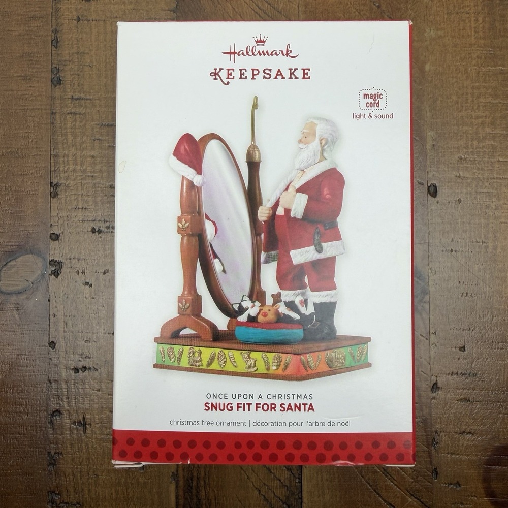 2013 Hallmark Keepsake Christmas Ornament Snug Fit for Santa Magic Light & Sound
